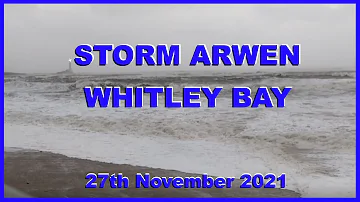 Storm Arwen Hits Whitley Bay, Tyne & Wear on 27 November 2021