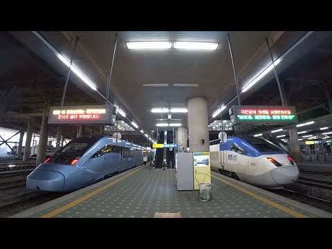 [철도풍경] 코레일 청량리행 <strong>KTX</strong>-이음, 서울행 <strong>KTX</strong>-<strong>산천</strong> 열차 중앙선 청량리역 출발