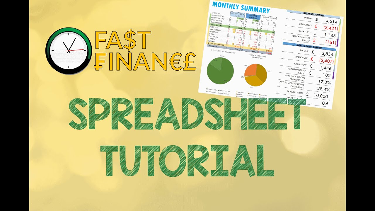 Fast Finance - Personal Accounts Spreadsheet Tutorial