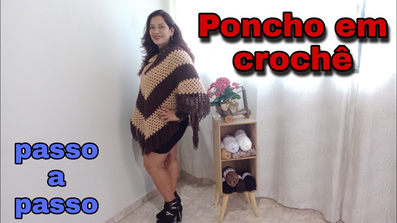 Poncho em crochê DAYSE 💖 , lindo ! Rápido ! e muito Fácil de fazer #semprecirculo