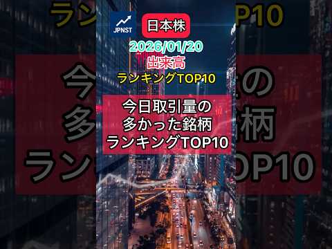 日本株　出来高ランキングTOP10 2026/01/20