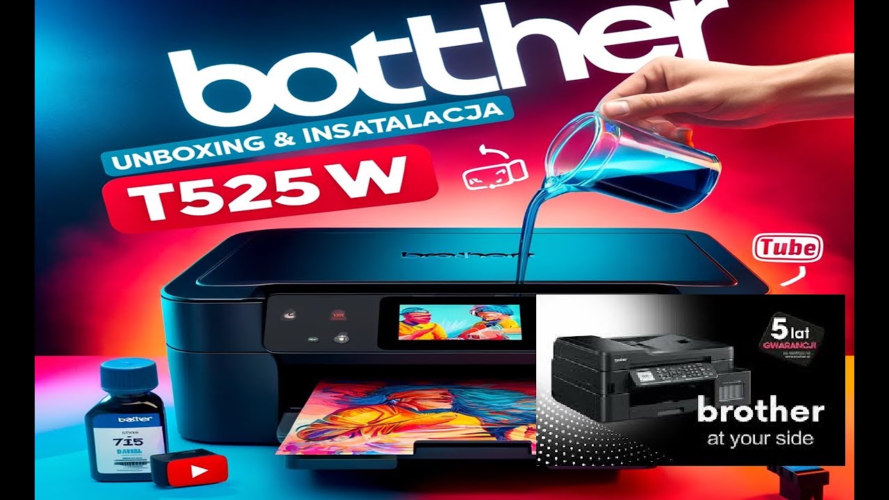 Drukarka Brother T525W  -Drukarka  dla  oszczędnych – Pełny Unboxing i Instalacja Tuszy!