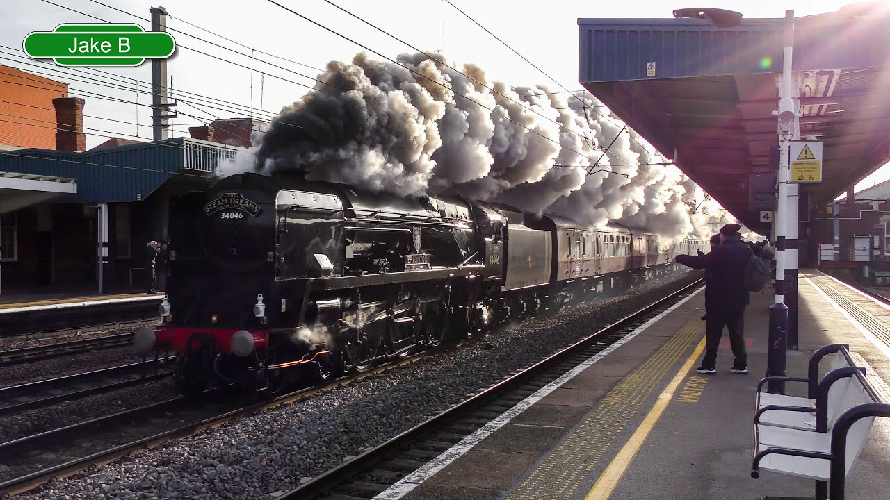 34046 Braunton Steams Through Doncaster: Steam Dreams Excursion to York - 28/11/2024