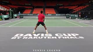 The impressive strokes of the athletic and powerful Felix Auger-Aliassime (Practice Davis Cup 2022)