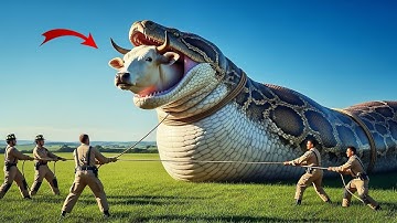 Courageous Rescue Team Fights Giant Python to Save Helpless Cow 🐍🐄