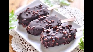 巧克力脆皮雪糕。chocolate peanut ice cream bars