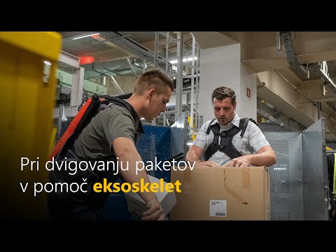 Pri dvigovanju paketov v pomoč eksoskelet - Pošta Slovenije