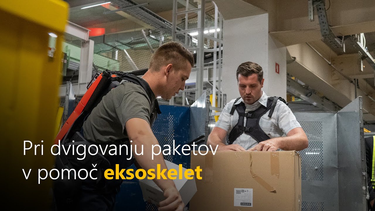 Pri dvigovanju paketov v pomoč eksoskelet - Pošta Slovenije