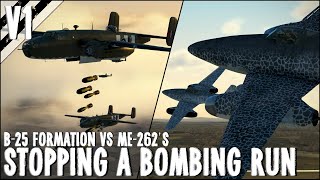 Me 262's Intercepting a Large B-25 Bomber Formation V1 | IL-2 Sturmovik Flight Sim Crashes