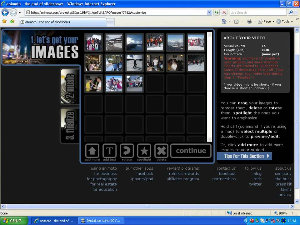 Part 3 - Editing Images and Text in Animoto