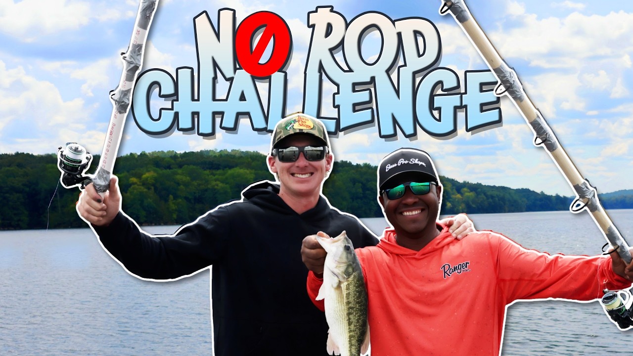 No Rod Bass Fishing Challenge! | Dustin Connell vs MDJ