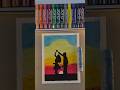 Silhouette Love Story | Sunset Art 🎨#love #lovestatus #oilpastel #shorts #ytshorts #art