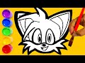 🔴 Coloring and Drawing Tails SONIC painting for kids - Menggambar dan mewarnai sonic رسومات للأطفال