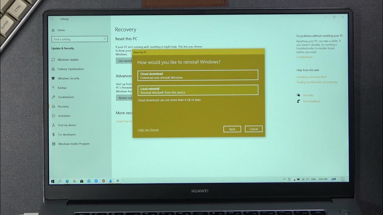How to Hard Reset Huawei MateBook D15? Reset Huawei Laptop to Default