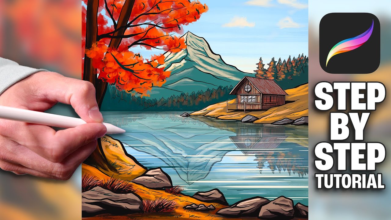 How To Draw Bold Landscapes In Procreate -  Tutorial 255