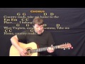 Download Lagu Country Roads (John Denver) Strum Guitar Cover Lesson with Lyrics/Chords