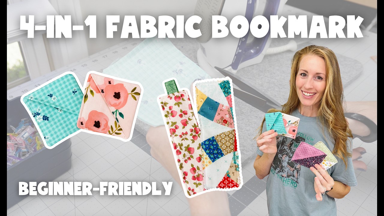✂️10-minute EASY sewing project: 📚fabric bookmark step by step