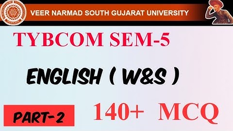 Part-2 | English Mcq | Tybcom sem-5 ATKT | Vnsgu    Online Exam |