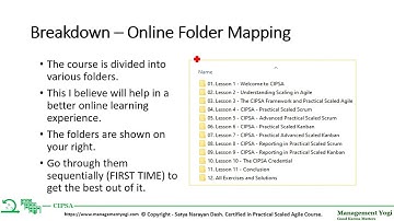 MANAGEMENT YOGI: Practical Scaled Agile (CIPSA) Certification (Lesson 1) - 1.5 How to Use the Course