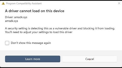 How to fix amsdk.sys A driver cannot load on this device in Windows 11