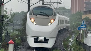 【列車番号】M9  （約3分遅延）（651系オマージュ塗装）【トップナン編成】E657系K1編成  特急ひたち9号いわき行  天王台1番線ホーム高速通過