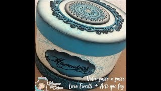 DIY - Caixa redonda com mandala e embossing Livia Fiorelli para Loucas por Caixas no Arte que faz