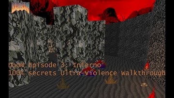 Doom (1993) Episode 3: Inferno 100% secrets playthrough (no commentary)