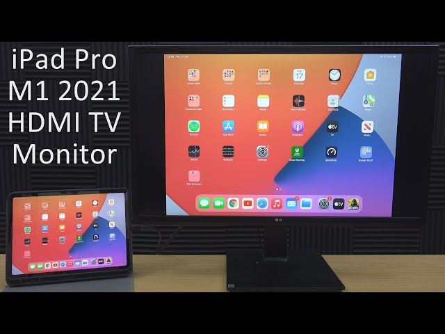 konvertering tømmerflåde Effektivt How to connect an iPad Pro 2021 M1 to an external HDMI monitor or TV - USB  C to HDMI interface - YouTube