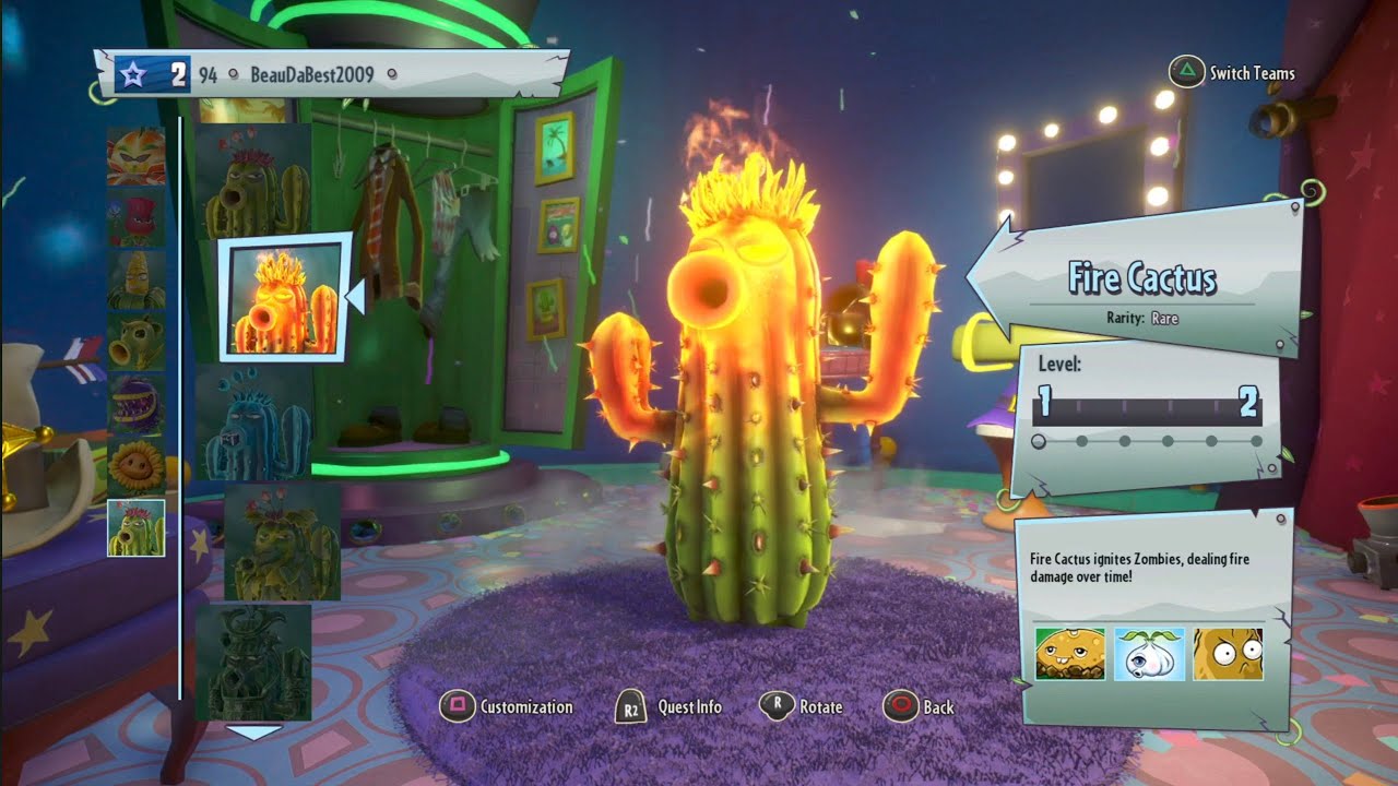 FIRE CACTUS Gameplay Plants vs Zombies GW2 - YouTube