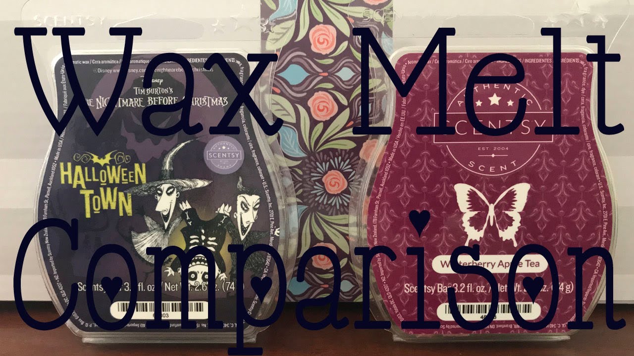 Scentsy Wax Melt Comparison | Nightmare Before Christmas: Halloween Town & Winterberry Apple Tea Bar