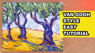How to paint like Van Gogh: Easy painting tutorial for beginners | Painting techniques | Art therapy