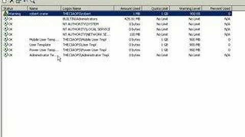 Disk quotas on Small Business Server