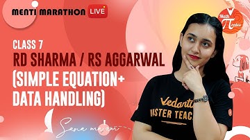 Simple Equation & Data Handling | Class 7 RD Sharma & RS Aggarwal | Sana Ma’am | Menti Marathon🏴‍☠️