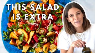 Summeriest Fattoush Salad with Tomatoes & Peaches | Summer Salad Recipe | Eden Eats