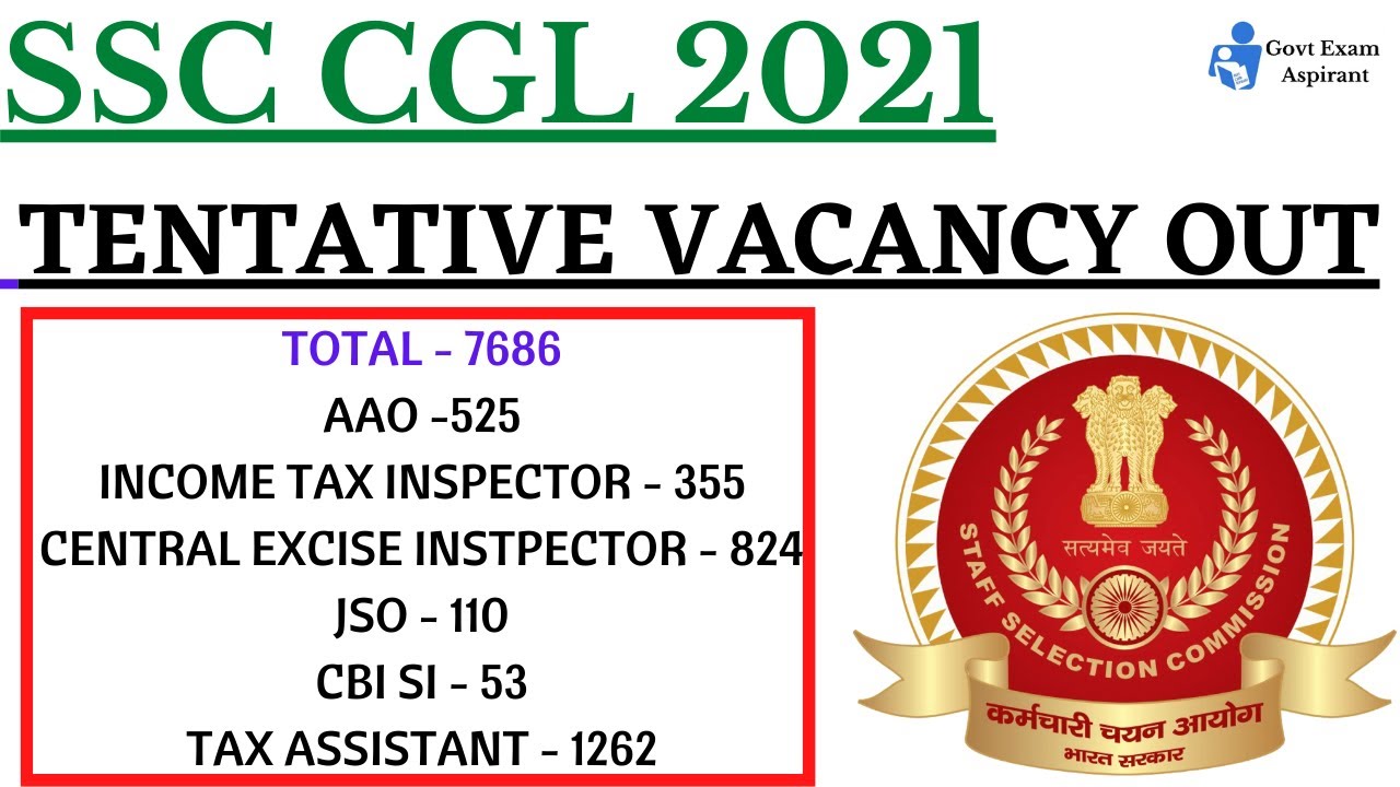 SSC CGL 2021 VACANCY | CGL 2021 TENTATIVE VACANCY OUT IN TAMIL