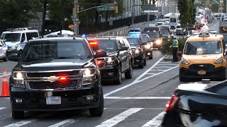 Multiple motorcades mingle as President of Iraq, other VIPs, leave United Nations HQ 🇺🇳