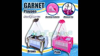Giant Carrier Pack and Carry Baby Crib/Playpen "Garnet" Features by Baby Fourth's Couture