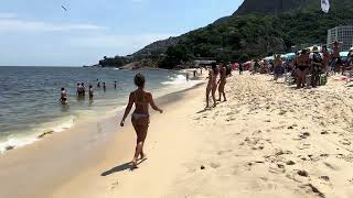 🇧🇷 Nice day at Leblon beach Brazil | beach walk 4k