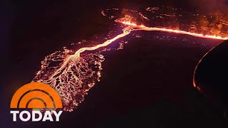 Volcano erupts in Iceland, spewing lava 300 feet in the air