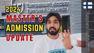 Update 2024 - Tampere University Masters Admission | Study in Finland