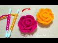 Amazing Trick with Cotton Bud - Super Easy Woolen Rose Making Ideas - Hand Embroidery Flower Design