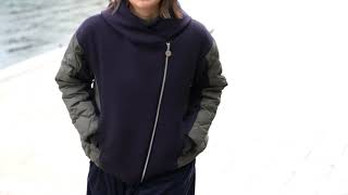 MARECHAL TERRE「ダウンキルティングパーカー」パーカーとダウンをドッキングさせた機能的でありながらデザイン性の高い蓄熱性ダウンブルゾン