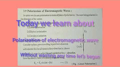 Polarization of electromagnetic wave