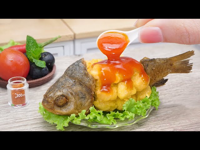 Yummy Miniature Blooming Fish Fried Recipe 🐟 Cooking Mini Food In  Miniature Kitchen - ASMR Video 