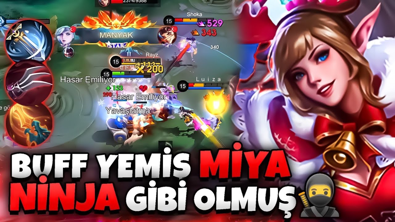 BUFF YEMİŞ MİYA İLE RAKİBE NİNJA GİBİ SÜZÜLÜP MANYAK ATTIM! - AŞIRI DERECE HIZLI! - Mobile Legends