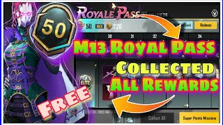 BGMI M13 Royal Pass All Rewards Collected | Elite Pass From 1 to 50 Rewards