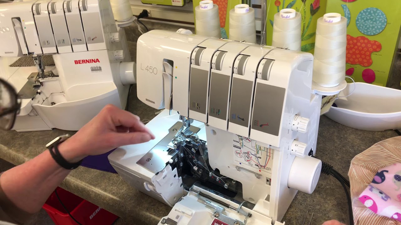 Kerry shows the Bernina L450 Serger.