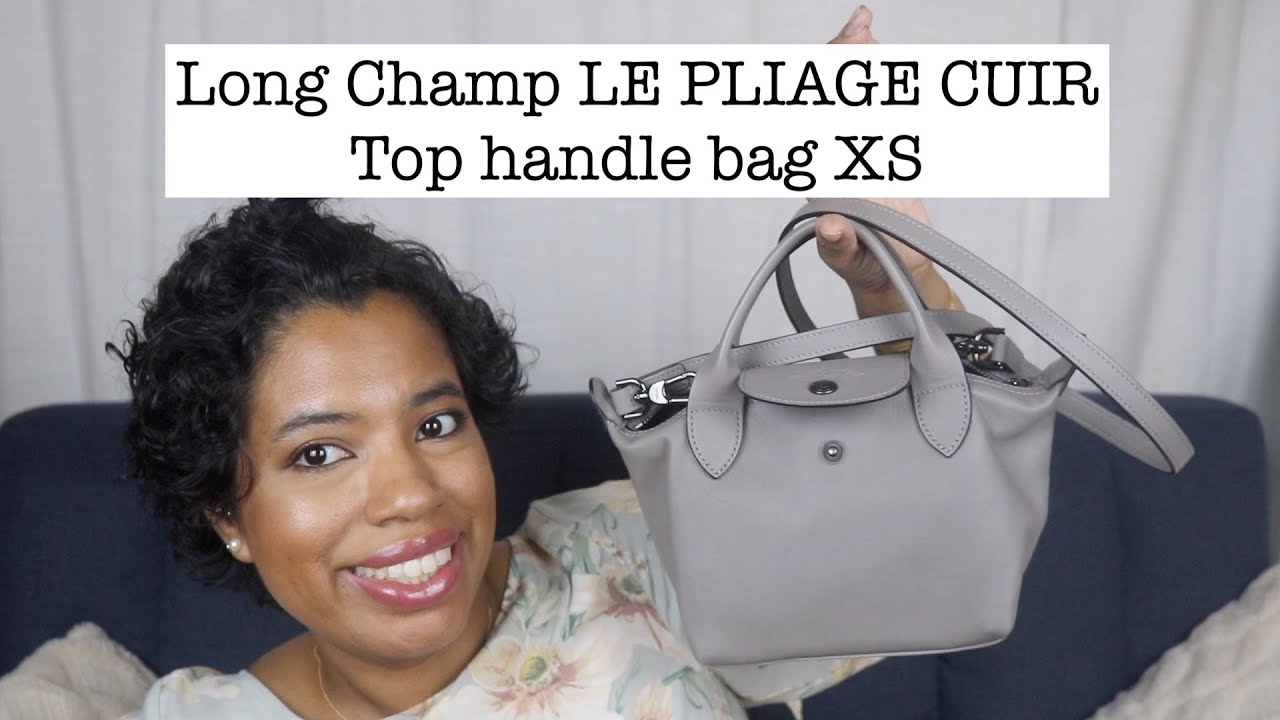 Vlog: Longchamp Le Pliage Cuir LGP XS Top Handle Bag, Denim Shirt