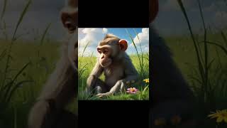 monkey running in grass 😁 #3danimation #animated #shorts #aigenerated #viralshorts