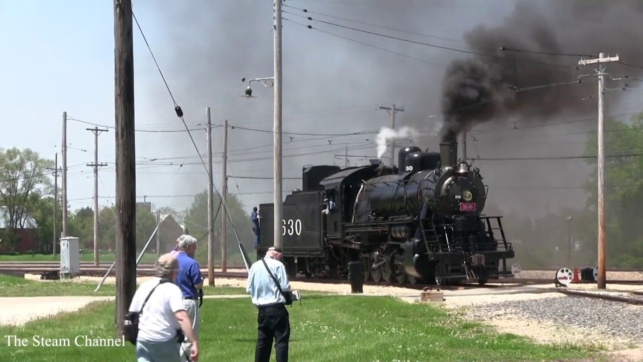 Illinois Railway Museum: Frisco 1630 Morning Prep IRM Steam